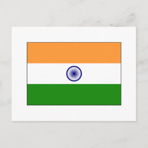 Indien FLAGGA Internationell Vykort