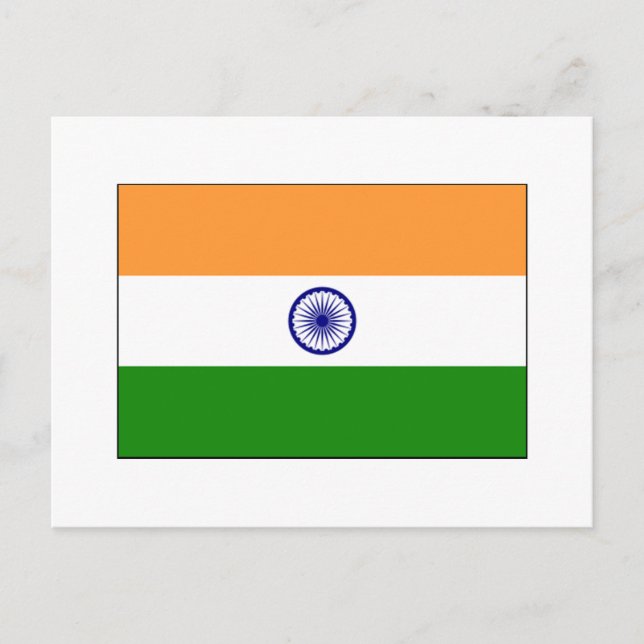 Indien FLAGGA Internationell Vykort (Framsida)
