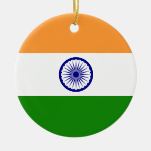 Indien flagga julgransprydnad keramik