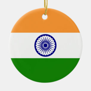 Indien-flagga Julgransprydnad Keramik