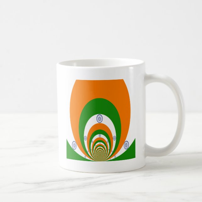 Indien Flagga Kaleidoscope: Oändlig enighet och pa Kaffemugg (Höger)