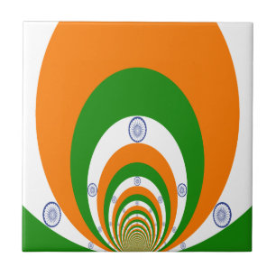 Indien Flagga Kaleidoscope: Oändlig enighet och pa Kakelplatta