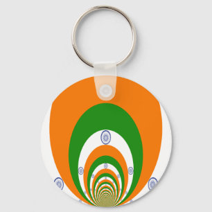 Indien Flagga Kaleidoscope: Oändlig enighet och pa Nyckelring