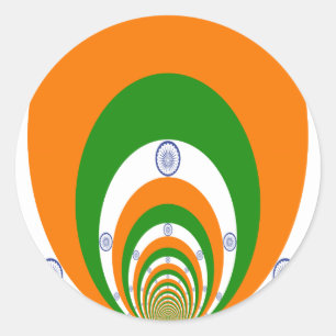 Indien Flagga Kaleidoscope: Oändlig enighet och pa Runt Klistermärke