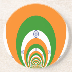 Indien Flagga Kaleidoscope: Oändlig enighet och pa Underlägg Sandsten