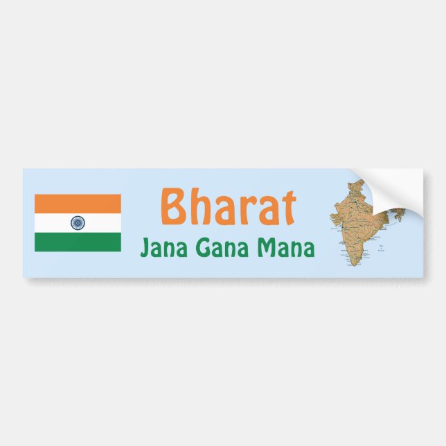 Indien Flagga + Kart Dekal (Framsidan)