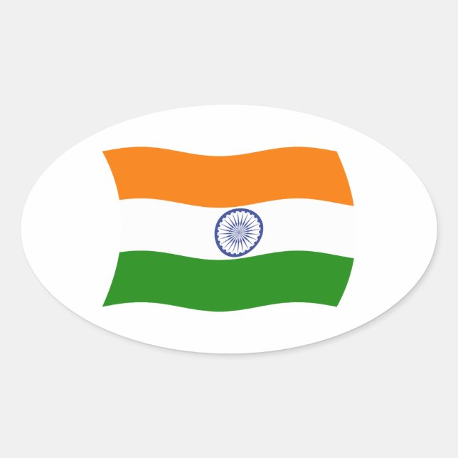 Indien Flagga Klistermärke (Framsida)