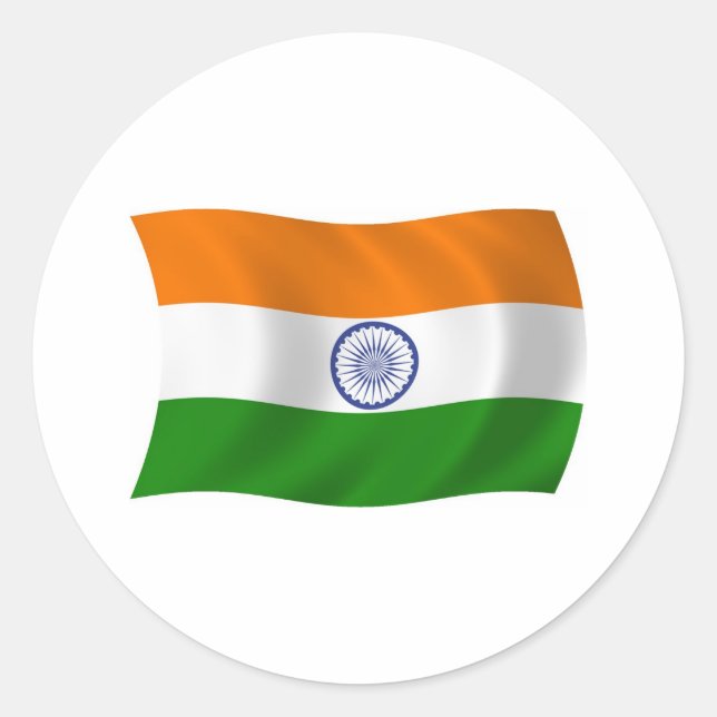 Indien Flagga Klistermärke (Framsida)