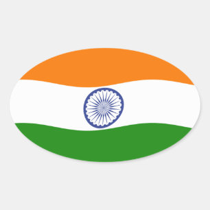 Indien Flagga Klistermärke