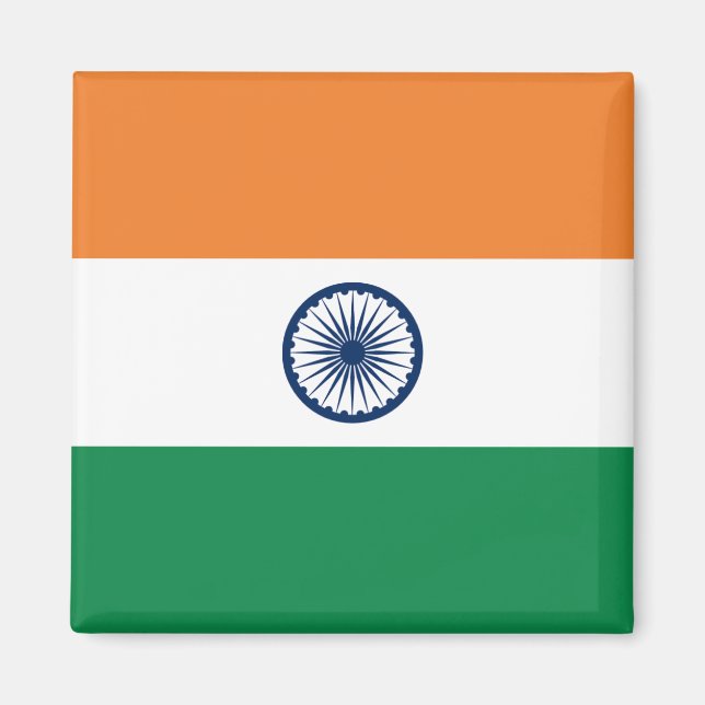 Indien Flagga Magnet (Framsidan)