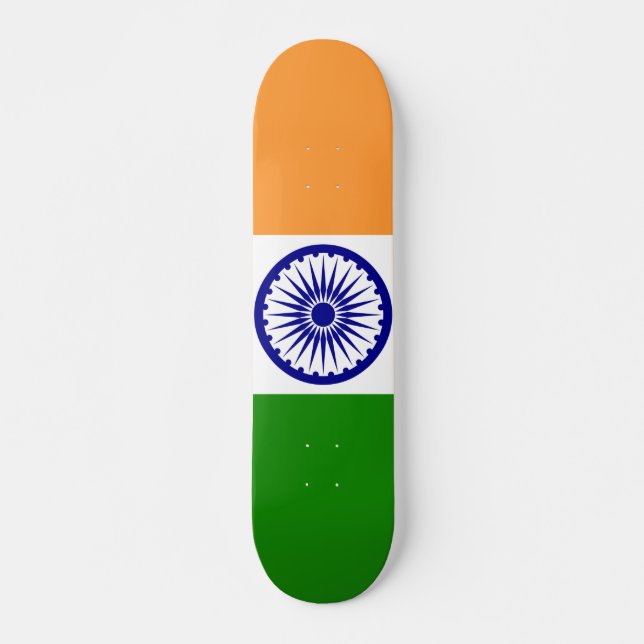 Indien-flagga Mini Skateboard Bräda 18,5 Cm (Framsida)