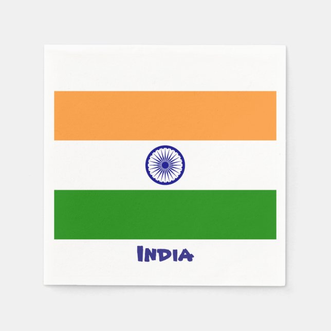 Indien Flagga Napkins Pappersservett (Framsidan)