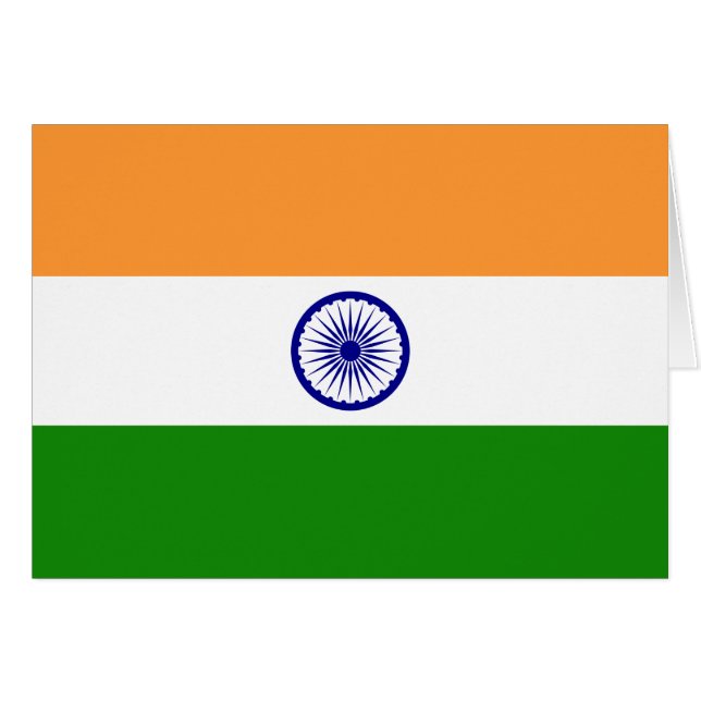 Indien flagga OBS kort (Framsidan Horizontal)