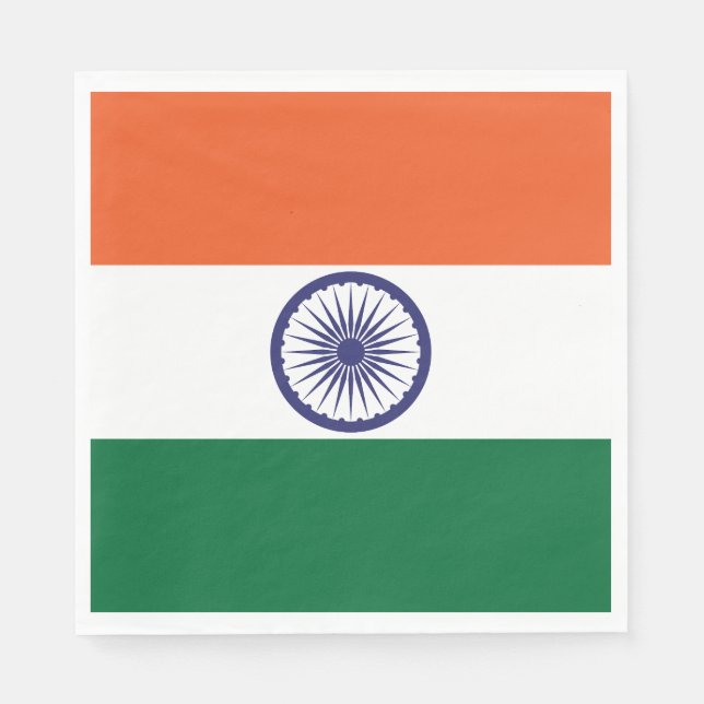 Indien-Flagga Pappersservett (Framsidan)