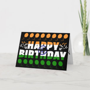 Indien Flagga Patriotic Birthday Kort