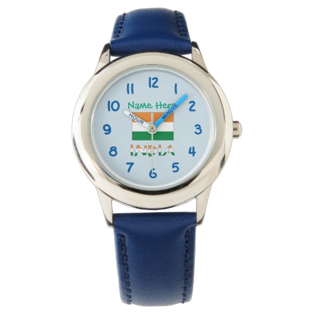 Indien Flagga Personlig Barn Armbandsur (Framsida)
