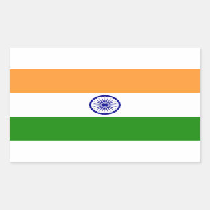 Indien flagga rektangulärt klistermärke