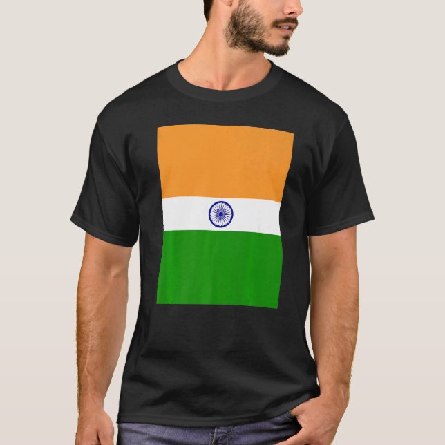 Indien Flagga Souvenir Heritage Travel T Shirt (Framsida)