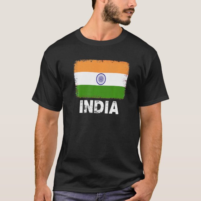 Indien Flagga Support Indian People Women Manar T Shirt (Framsida)