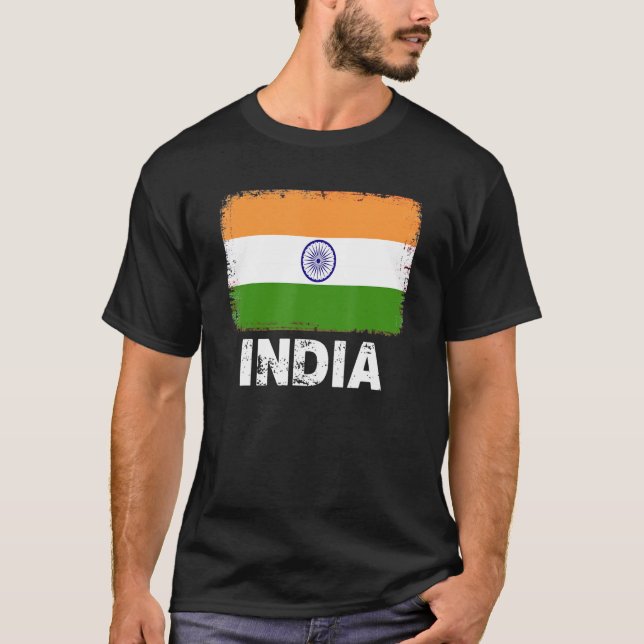 Indien Flagga Support Indian People Women Manar T Shirt (Framsida)