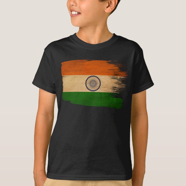 Indien flagga t-shirt (Framsida)