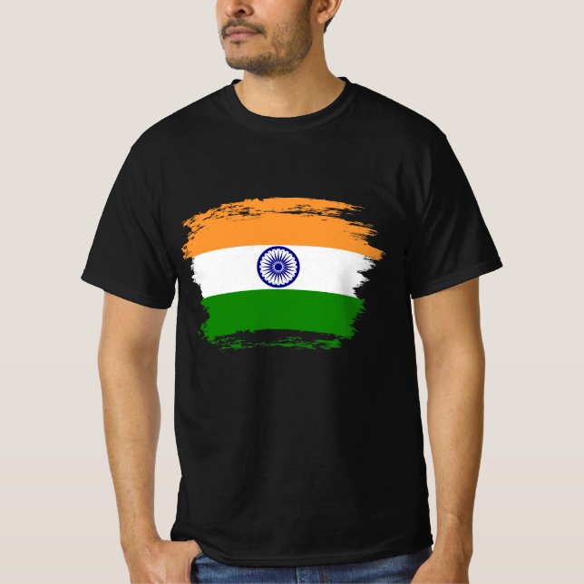 Indien-flagga T Shirt (Framsida)
