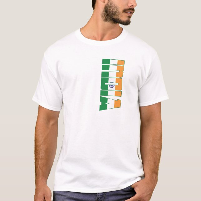 Indien flagga t-shirt (Framsida)