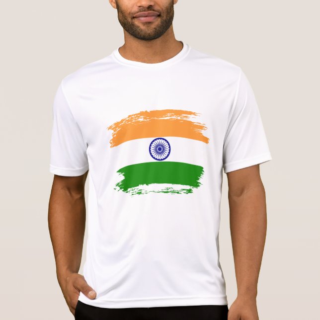 Indien-flagga T Shirt (Framsida)