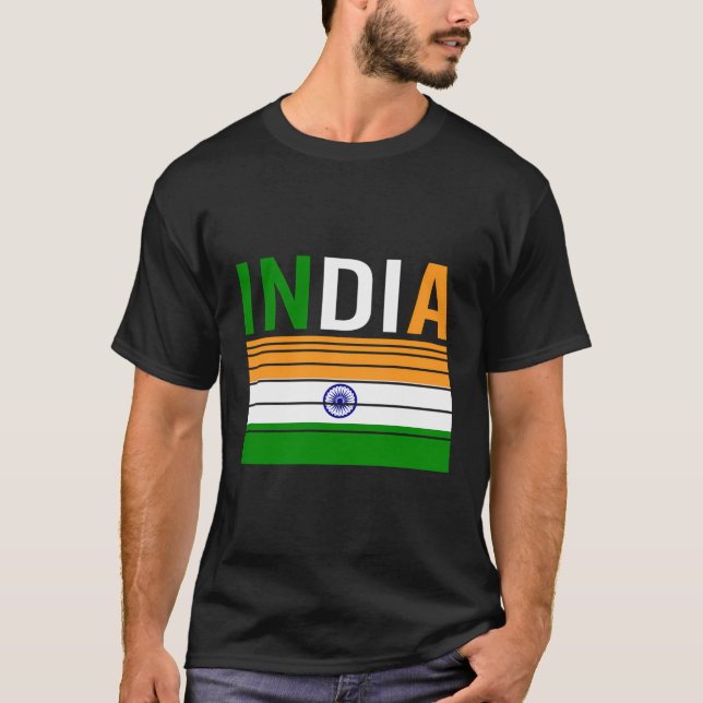 Indien Flagga Tee Indian Pride Gift India Land Tra (Framsida)