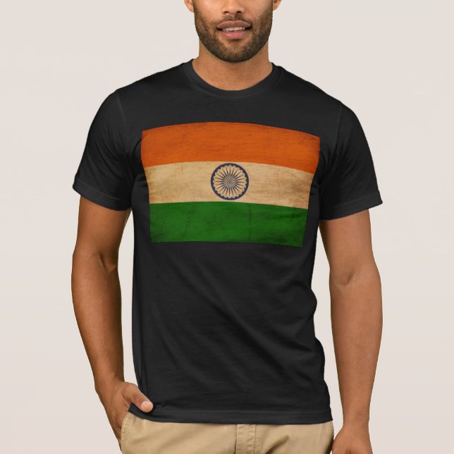 Indien flagga tee shirt (Framsida)