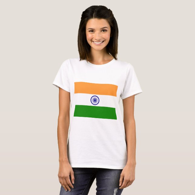 Indien flagga tee shirt (Hel framsida)