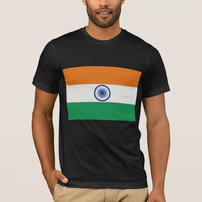 Indien flagga tee shirt (Framsida)
