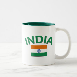 Indien flagga Två-Tonad mugg