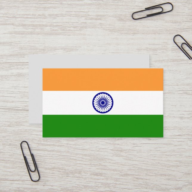 Indien-flagga Visitkort (Fram/Back In Situ)
