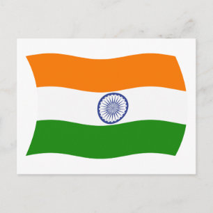Indien Flagga vykort