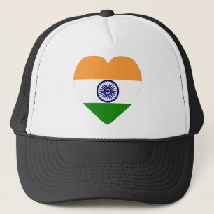 Indien flaggahjärta truckerkeps