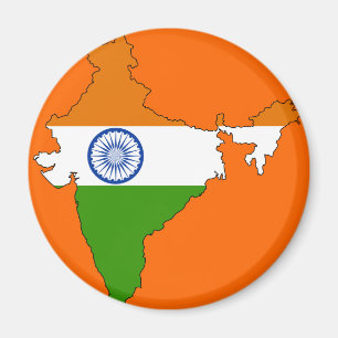 Indien flaggakarta magnet