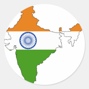 Indien flaggakarta runt klistermärke