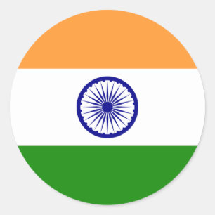Indien flaggaklistermärke runt klistermärke