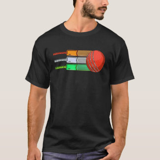 Indien Flaggor från Cricketbats och Cricketball T Shirt