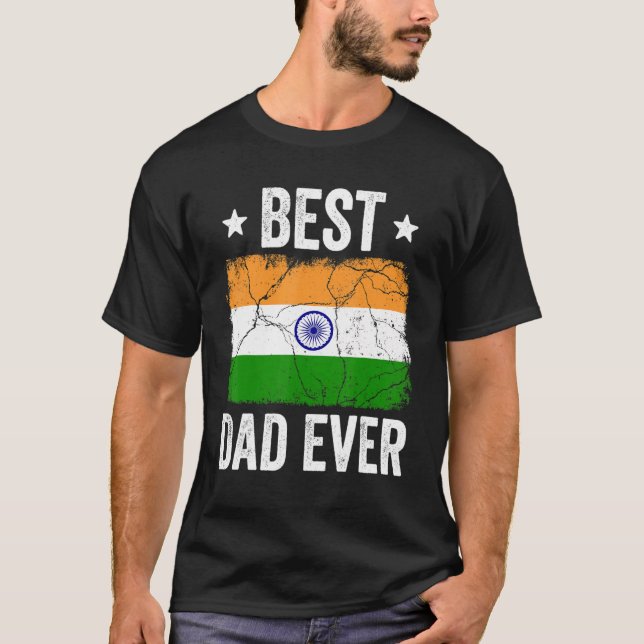 Indien För manar Indiska bästa Pappa någonsin T Shirt (Framsida)