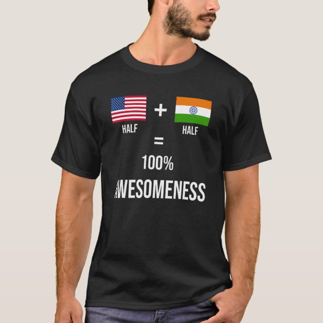 Indien Förenta staterna Shirt Fantastisk Flaggor i T (Framsida)