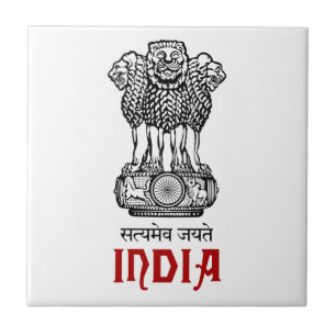 INDIEN - försegla/emblemen/skölden/vapenskölden Kakelplatta