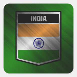 Indien Fyrkantigt Klistermärke