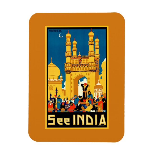 Indien Hyderabad Vintage resor Magnet (Vertikal)