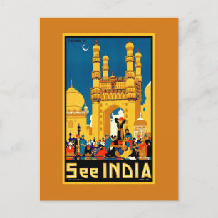 Indien Hyderabad Vintage resor Vykort