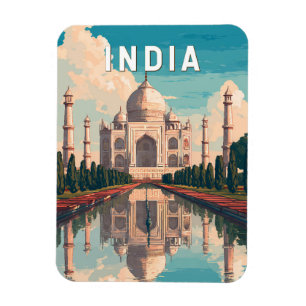Indien Illustration Resa Konst Vintage Magnet
