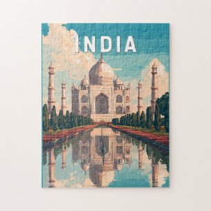 Indien Illustration Resa Konst Vintage Pussel