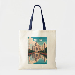 Indien Illustration Resa Konst Vintage Tygkasse