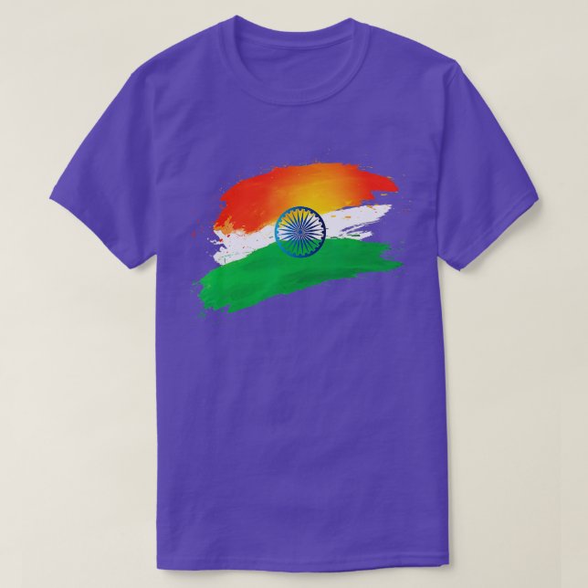 Indien Independence day 15 augusti Indiska Flagga  T Shirt (Design framsida)